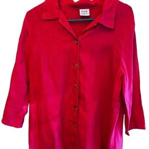 𝅺click by Colour Me Cotton 100% Linen Blouse EUC